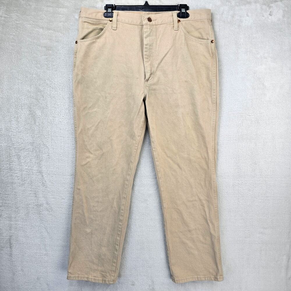 Vintage Wrangler 936TAN Jeans 38x30 (Fits 36x29) Beige Western USA Made *FLAWS *